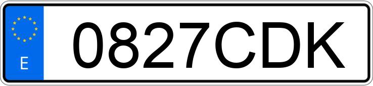 Il numero di registrazione 0827CDK ha VOLKSWAGEN GOLF