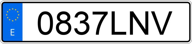 Numer rejestracyjny 0837LNV posiada VOLKSWAGEN MULTIVAN