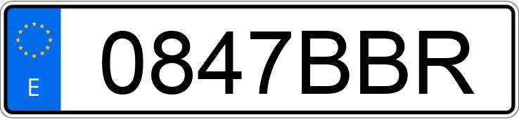 Numer rejestracyjny 0847BBR posiada VOLKSWAGEN GOLF