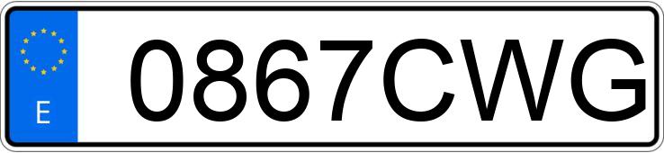 Numer rejestracyjny 0867CWG posiada SEAT IBIZA