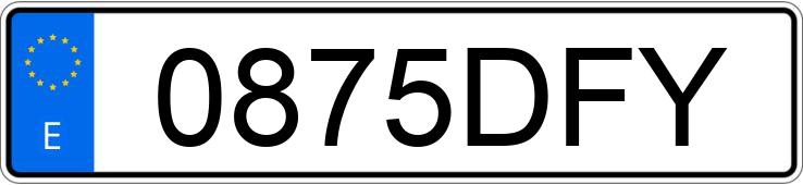 Die Registrierungsnummer 0875DFY hat BMW SERIE 1