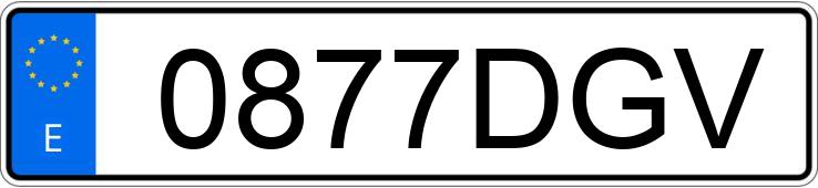 Numer rejestracyjny 0877DGV posiada TOYOTA AVENSIS