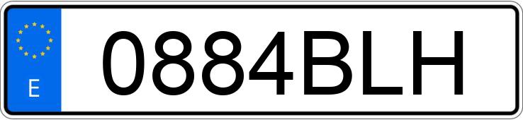 Numer rejestracyjny 0884BLH posiada VOLKSWAGEN GOLF