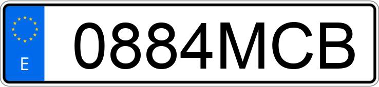 Numer rejestracyjny 0884MCB posiada VOLKSWAGEN GOLF