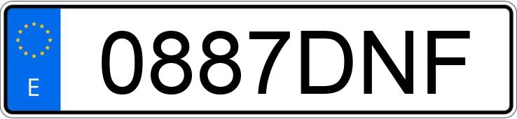 Il numero di registrazione 0887DNF ha OPEL ZAFIRA