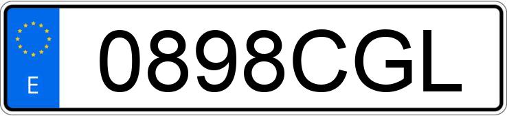 Numer rejestracyjny 0898CGL posiada AUDI A4