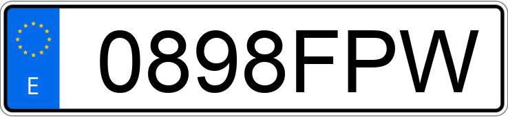 Numer rejestracyjny 0898FPW posiada SEAT IBIZA