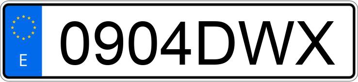 Numer rejestracyjny 0904DWX posiada VOLKSWAGEN PASSAT