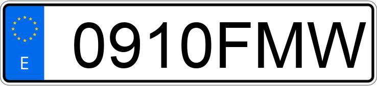 Numer rejestracyjny 0910FMW posiada HONDA ACCORD