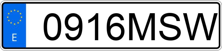 Numer rejestracyjny 0916MSW posiada MG ZS