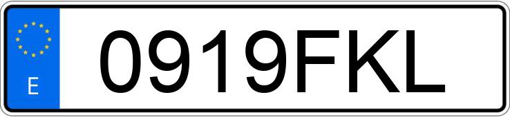 Skradziono pojazd o numerach rejestracyjnych 0919FKL