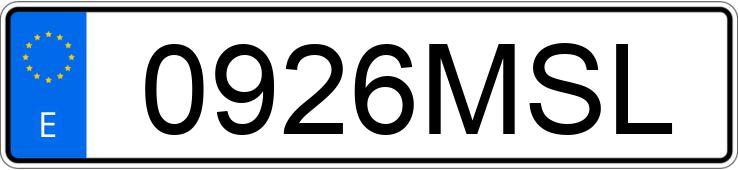 Numer rejestracyjny 0926MSL posiada SEAT IBIZA
