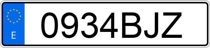 Numer rejestracyjny 0934BJZ posiada PEUGEOT 206