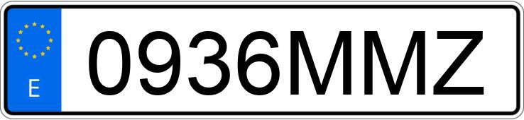 El número de registro 0936MMZ tiene TESLA MODEL 3