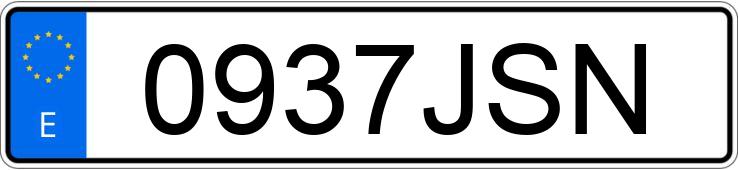 Numer rejestracyjny 0937JSN posiada VOLKSWAGEN GOLF SPORTSVAN