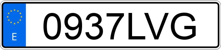 Numer rejestracyjny 0937LVG posiada VERTIGO COMBAT