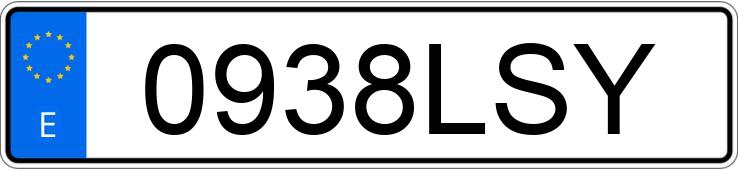 Numer rejestracyjny 0938LSY posiada TOYOTA COROLLA