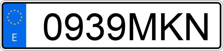 Numer rejestracyjny 0939MKN posiada TOYOTA YARIS