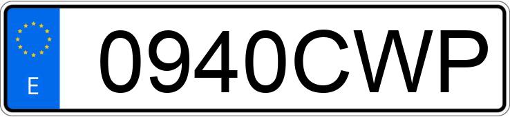 Numer rejestracyjny 0940CWP posiada OPEL ZAFIRA