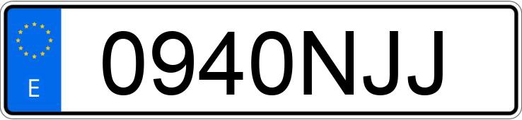 Numer rejestracyjny 0940NJJ posiada MG HS