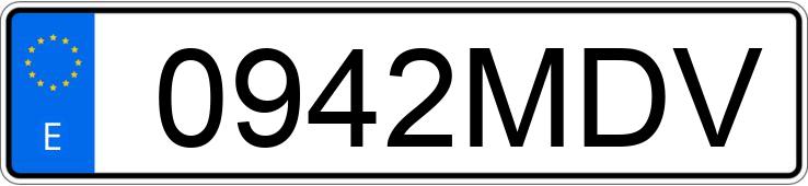 Numer rejestracyjny 0942MDV posiada VOLKSWAGEN GOLF