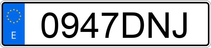 Numer rejestracyjny 0947DNJ posiada VOLKSWAGEN PASSAT