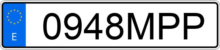 Numer rejestracyjny 0948MPP posiada MG HS Numer rejestracyjny 0948MPP posiada MG HS