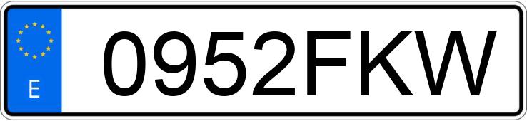 Numer rejestracyjny 0952FKW posiada PEUGEOT 207