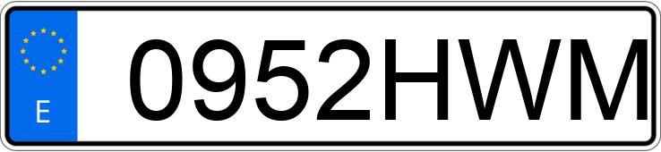 Die Registrierungsnummer 0952HWM hat KIA CARENS