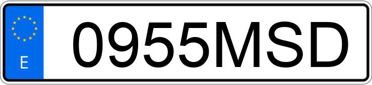 Numer rejestracyjny 0955MSD posiada TESLA MODEL 3