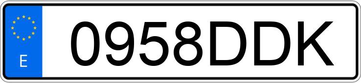 El número de registro 0958DDK tiene PEUGEOT 206