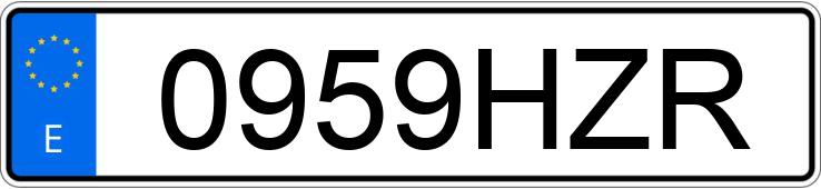 Numer rejestracyjny 0959HZR posiada PEUGEOT EXPERT