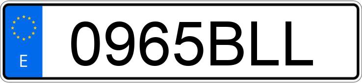 El número de registro 0965BLL tiene BMW SERIE 3