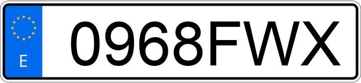 Numer rejestracyjny 0968FWX posiada OPEL VECTRA