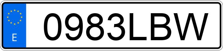 Numer rejestracyjny 0983LBW posiada SKODA FABIA