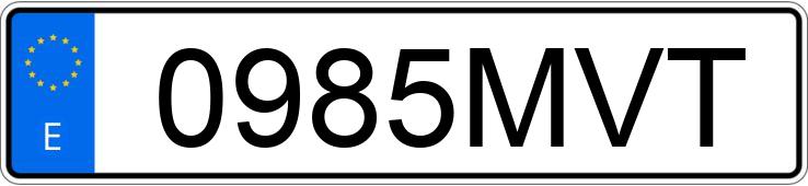 Numer rejestracyjny 0985MVT posiada BMW X3