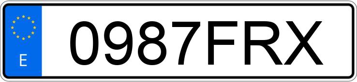 Numer rejestracyjny 0987FRX posiada PEUGEOT PARTNER