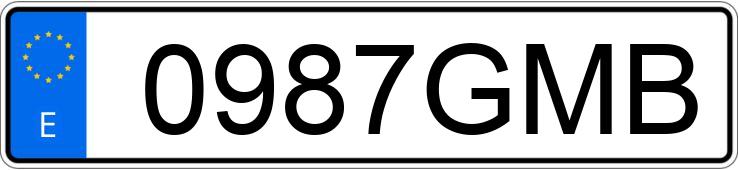 Numer rejestracyjny 0987GMB posiada PEUGEOT 207