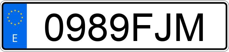 Numer rejestracyjny 0989FJM posiada SANTANA 350