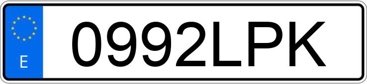 Numer rejestracyjny 0992LPK posiada SKODA OCTAVIA Numer rejestracyjny 0992LPK posiada SKODA OCTAVIA