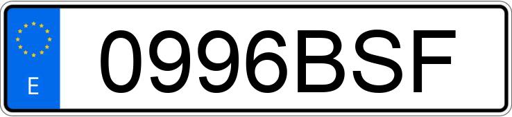 Numer rejestracyjny 0996BSF posiada PEUGEOT 307