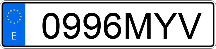 Numer rejestracyjny 0996MYV posiada SKODA FABIA