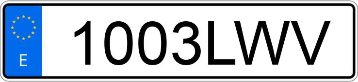 Numer rejestracyjny 1003LWV posiada MERCEDES SPRINTER