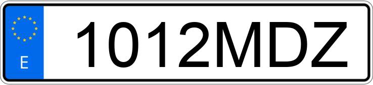 Numer rejestracyjny 1012MDZ posiada Lamborghini 