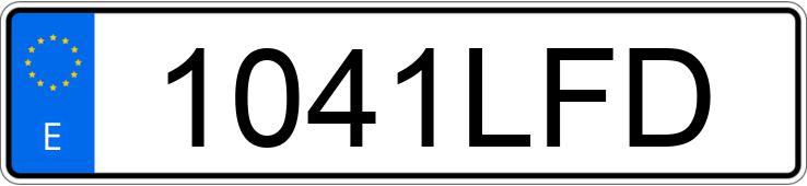 El número de registro 1041LFD tiene FORD MUSTANG