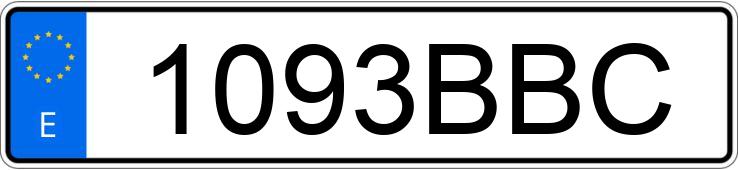 Numer rejestracyjny 1093BBC posiada VOLKSWAGEN GOLF