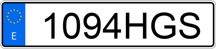 Numer rejestracyjny 1094HGS posiada VOLKSWAGEN GOLF