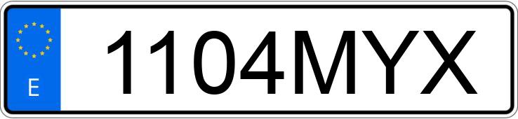 Numer rejestracyjny 1104MYX posiada RIEJU TANGO