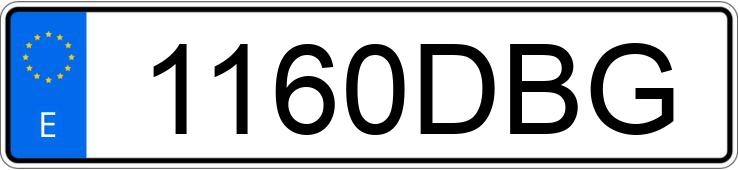 Numer rejestracyjny 1160DBG posiada VOLKSWAGEN TRANSPORTER