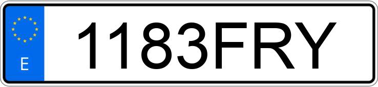 Numer rejestracyjny 1183FRY posiada SYM JOYMAX